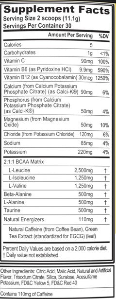EVL Nutrition - BCAA Energy + Electrolytes - 30 Servings - All Flavors