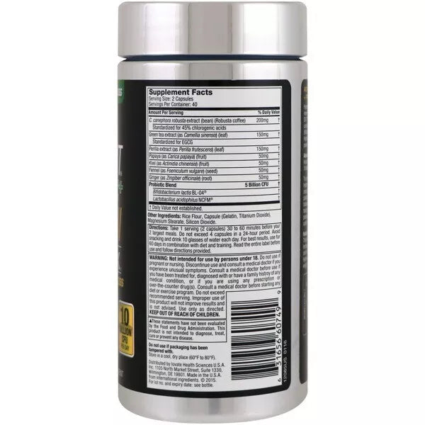 MuscleTech Hydroxycut SX-7 Black Onyx Ultra Probiotic, 80 Capsules