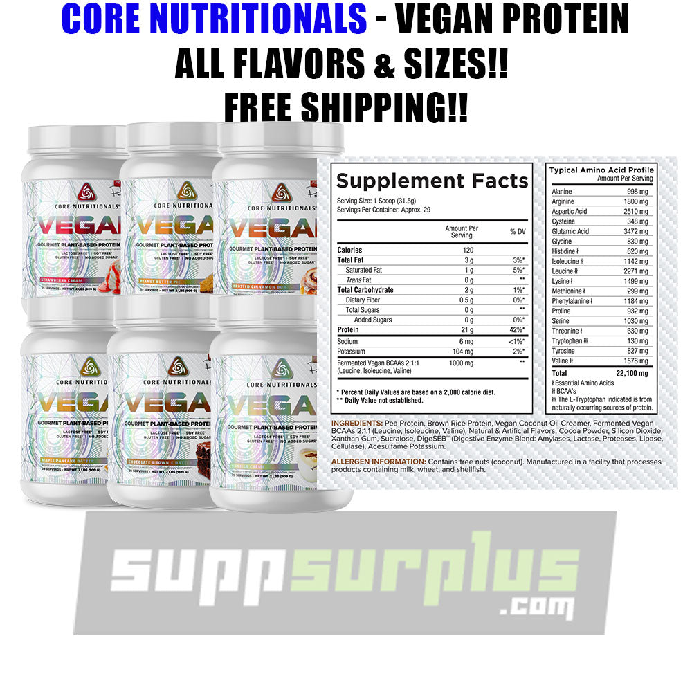 Core Nutritionals - VEGAN - Plant-Based Protein Blend - 29 Servings - ALL Flavors