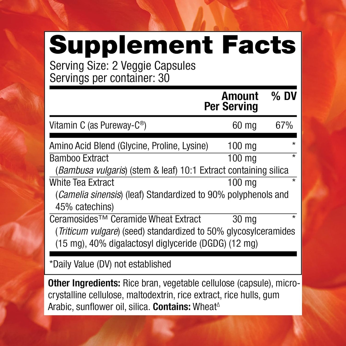 Reserveage Beauty, Vegan Collagen Builder, Plant-Based Collagen Booster for Glowing Skin, Vitamin C Supplement for Hydrated Skin, White Tea and Bamboo Extracts, Gluten Free, 60 Capsules