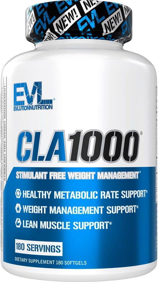 EVL Evlution Nutrition - Conjugated Linoleic Acid CLA Pills - CLA 1000mg  - Both Sizes