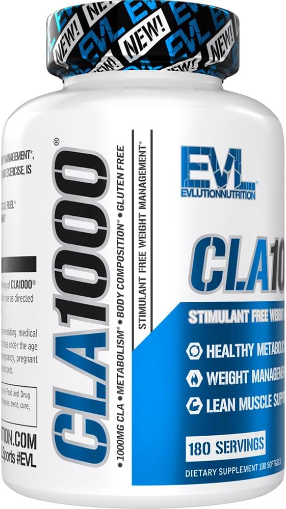 EVL Evlution Nutrition - Conjugated Linoleic Acid CLA Pills - CLA 1000mg  - Both Sizes