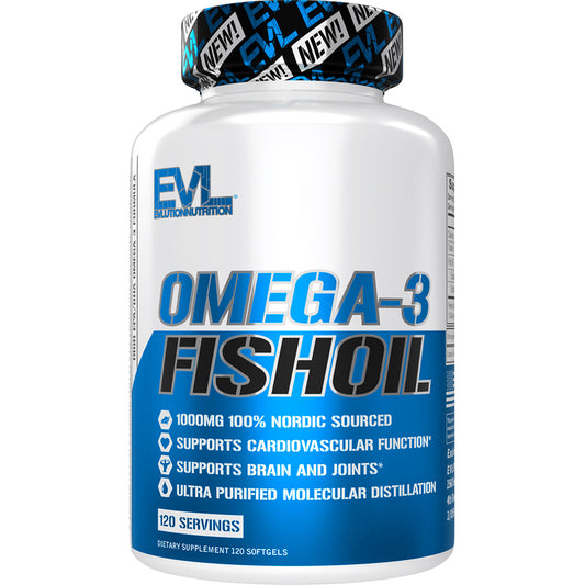 EVL Evlution Nutrition - EPA DHA Omega 3 Fish Oil - 120 Count