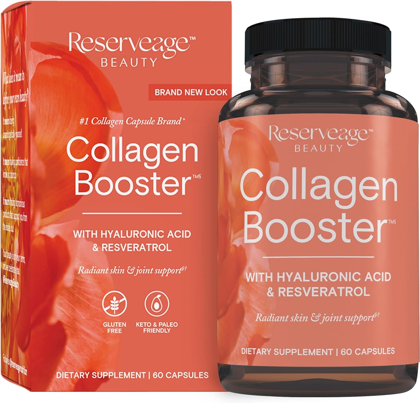Reserveage Beauty, Collagen Booster, Collagen Supplement for Skin Care and Joint Health, Supports Healthy Collagen Production for Men & Women, 120 Capsules (60 Servings)